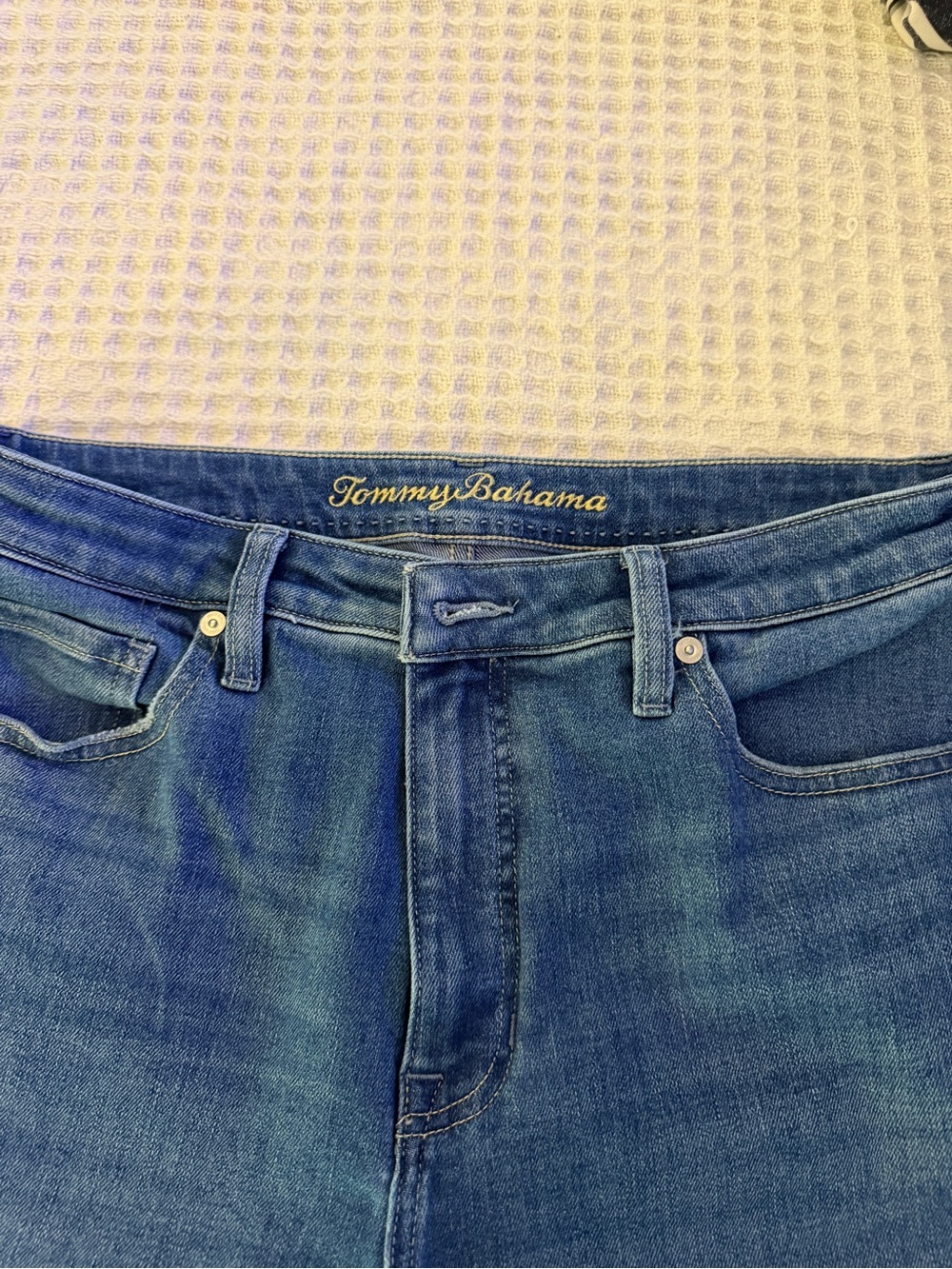 Tommy Bahama Women's Blue Denim Wide Leg Jeans